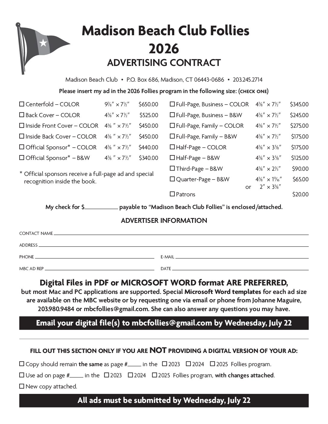 Follies ad contract